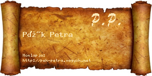 Pék Petra névjegykártya