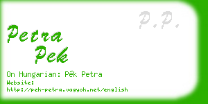 petra pek business card